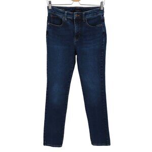 Talbots Womens 2 Straight Leg Blue Wash Denim Jeans Cotton Blend Has Pockets